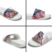 USA Ice Hockey Slide Sandals Eagle Mascot Stars and Stripes Design