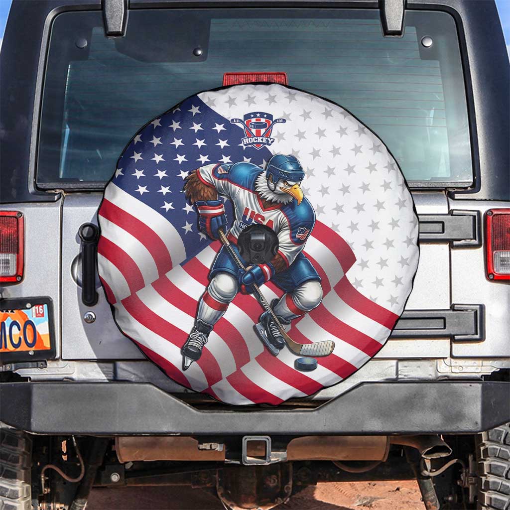 USA Ice Hockey Spare Tire Cover Eagle Mascot Stars and Stripes Design