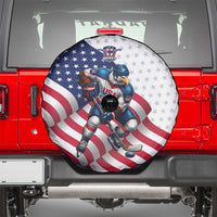 USA Ice Hockey Spare Tire Cover Eagle Mascot Stars and Stripes Design