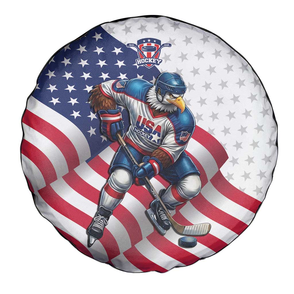 USA Ice Hockey Spare Tire Cover Eagle Mascot Stars and Stripes Design