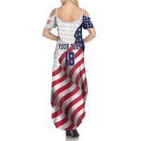 Custom USA Ice Hockey Summer Maxi Dress Eagle Mascot Stars and Stripes Design