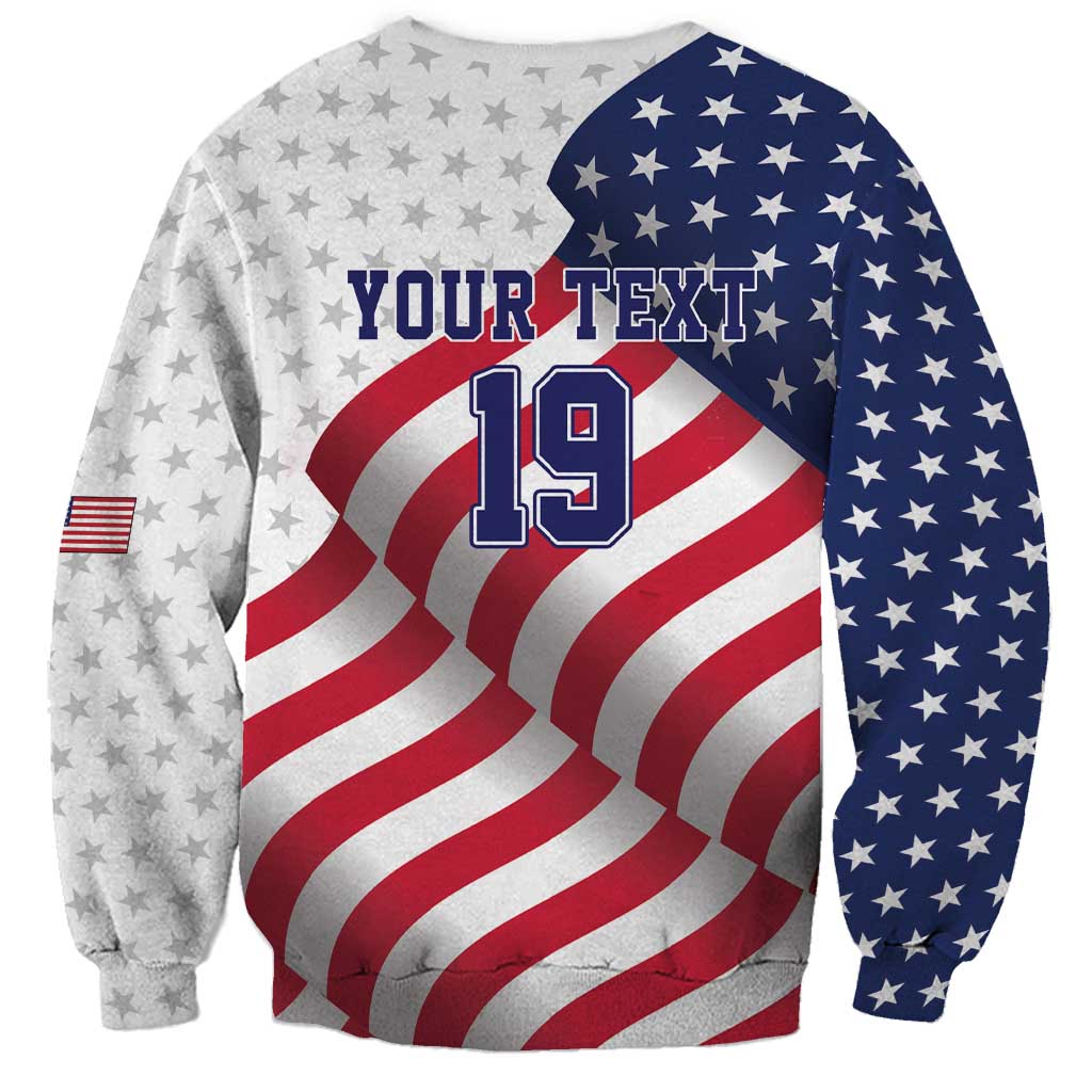 Custom USA Ice Hockey Sweatshirt Eagle Mascot Stars and Stripes Design