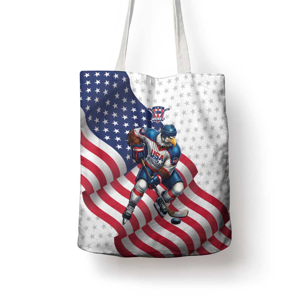 USA Ice Hockey Tote Bag Eagle Mascot Stars and Stripes Design