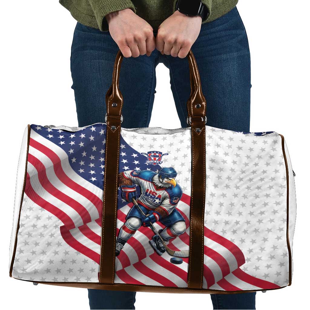 USA Ice Hockey Travel Bag Eagle Mascot Stars and Stripes Design