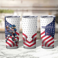 Custom USA Ice Hockey Tumbler Cup Eagle Mascot Stars and Stripes Design