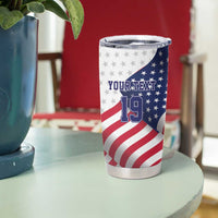 Custom USA Ice Hockey Tumbler Cup Eagle Mascot Stars and Stripes Design