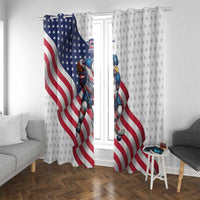USA Ice Hockey Window Curtain Eagle Mascot Stars and Stripes Design