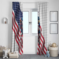 USA Ice Hockey Window Curtain Eagle Mascot Stars and Stripes Design