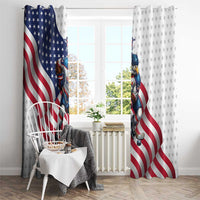 USA Ice Hockey Window Curtain Eagle Mascot Stars and Stripes Design