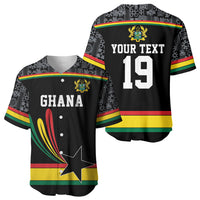 Custom World Football 2026 Ghana Baseball Jersey Black Star Adinkra Heritage Black Version