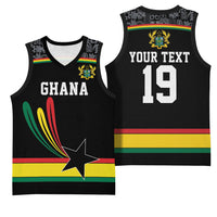 Custom World Football 2026 Ghana Basketball Jersey Black Star Adinkra Heritage Black Version