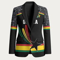 Custom World Football 2026 Ghana Blazer Black Star Adinkra Heritage Black Version