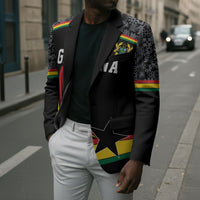 Custom World Football 2026 Ghana Blazer Black Star Adinkra Heritage Black Version