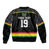 Custom World Football 2026 Ghana Bomber Jacket Black Star Adinkra Heritage Black Version