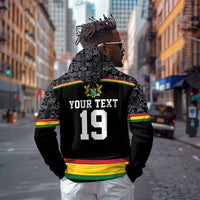 Custom World Football 2026 Ghana Hoodie Black Star Adinkra Heritage Black Version