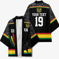 Custom World Football 2026 Ghana Kimono Black Star Adinkra Heritage Black Version