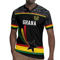 Custom World Football 2026 Ghana Rugby Jersey Black Star Adinkra Heritage Black Version