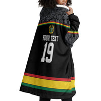 Custom World Football 2026 Ghana Wearable Blanket Hoodie Black Star Adinkra Heritage Black Version