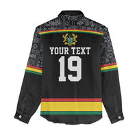 Custom World Football 2026 Ghana Women Casual Shirt Black Star Adinkra Heritage Black Version