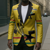 Custom World Football 2026 Ghana Blazer Black Star Adinkra Heritage Yellow Version