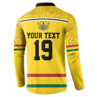 Custom World Football 2026 Ghana Button Sweatshirt Black Star Adinkra Heritage Yellow Version