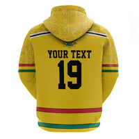 Custom World Football 2026 Ghana Hoodie Black Star Adinkra Heritage Yellow Version