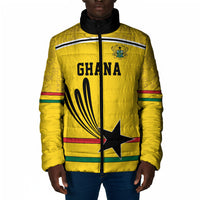 Custom World Football 2026 Ghana Padded Jacket Black Star Adinkra Heritage Yellow Version