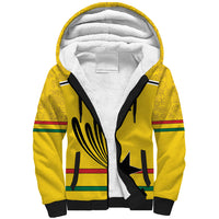 Custom World Football 2026 Ghana Sherpa Hoodie Black Star Adinkra Heritage Yellow Version