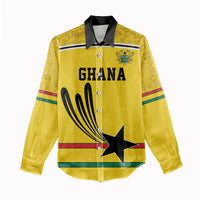 Custom World Football 2026 Ghana Women Casual Shirt Black Star Adinkra Heritage Yellow Version