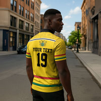 Custom World Football 2026 Ghana Zipper Polo Shirt Black Star Adinkra Heritage Yellow Version