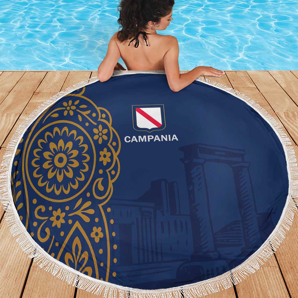 Italy Campania Beach Blanket Vietri Sul Mare Tile With Pompeii Ruins - Wonder Print Shop