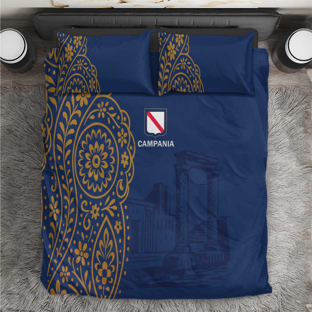 Italy Campania Bedding Set Vietri Sul Mare Tile With Pompeii Ruins - Wonder Print Shop