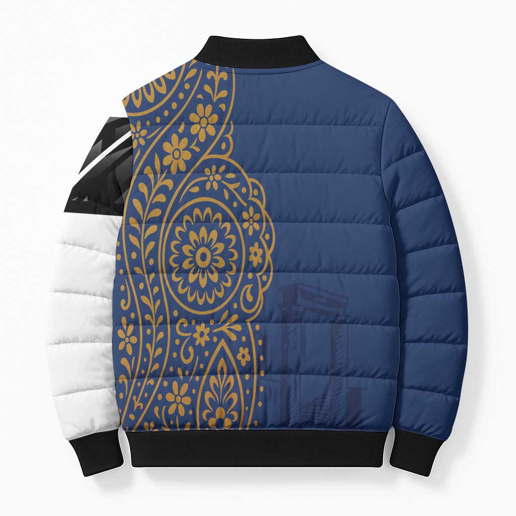 Italy Campania Bomber Puffer Jacket Vietri Sul Mare Tile With Pompeii Ruins - Wonder Print Shop