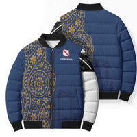 Italy Campania Bomber Puffer Jacket Vietri Sul Mare Tile With Pompeii Ruins - Wonder Print Shop