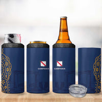 Italy Campania 4 in 1 Can Cooler Tumbler Vietri Sul Mare Tile With Pompeii Ruins - Wonder Print Shop