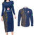 Italy Campania Couples Matching Long Sleeve Bodycon Dress and Long Sleeve Button Shirt Vietri Sul Mare Tile With Pompeii Ruins - Wonder Print Shop