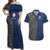 Italy Campania Couples Matching Off Shoulder Maxi Dress and Hawaiian Shirt Vietri Sul Mare Tile With Pompeii Ruins - Wonder Print Shop