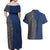 Italy Campania Couples Matching Off Shoulder Maxi Dress and Hawaiian Shirt Vietri Sul Mare Tile With Pompeii Ruins - Wonder Print Shop