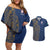 Italy Campania Couples Matching Off Shoulder Short Dress and Hawaiian Shirt Vietri Sul Mare Tile With Pompeii Ruins - Wonder Print Shop