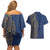 Italy Campania Couples Matching Off Shoulder Short Dress and Hawaiian Shirt Vietri Sul Mare Tile With Pompeii Ruins - Wonder Print Shop