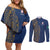 Italy Campania Couples Matching Off Shoulder Short Dress and Long Sleeve Button Shirt Vietri Sul Mare Tile With Pompeii Ruins - Wonder Print Shop