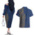 Italy Campania Couples Matching Off The Shoulder Long Sleeve Dress and Hawaiian Shirt Vietri Sul Mare Tile With Pompeii Ruins - Wonder Print Shop