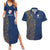Italy Campania Couples Matching Summer Maxi Dress and Hawaiian Shirt Vietri Sul Mare Tile With Pompeii Ruins - Wonder Print Shop