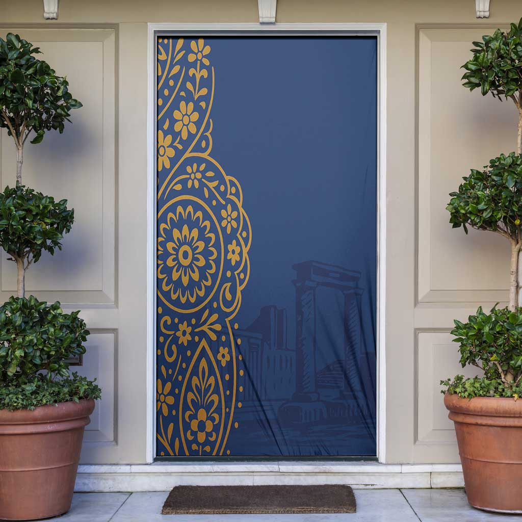 Italy Campania Door Cover Vietri Sul Mare Tile With Pompeii Ruins - Wonder Print Shop