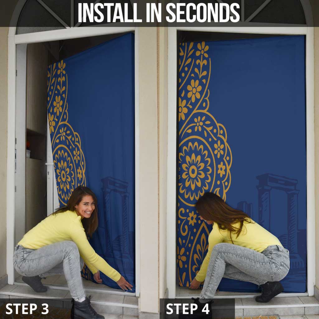 Italy Campania Door Cover Vietri Sul Mare Tile With Pompeii Ruins - Wonder Print Shop