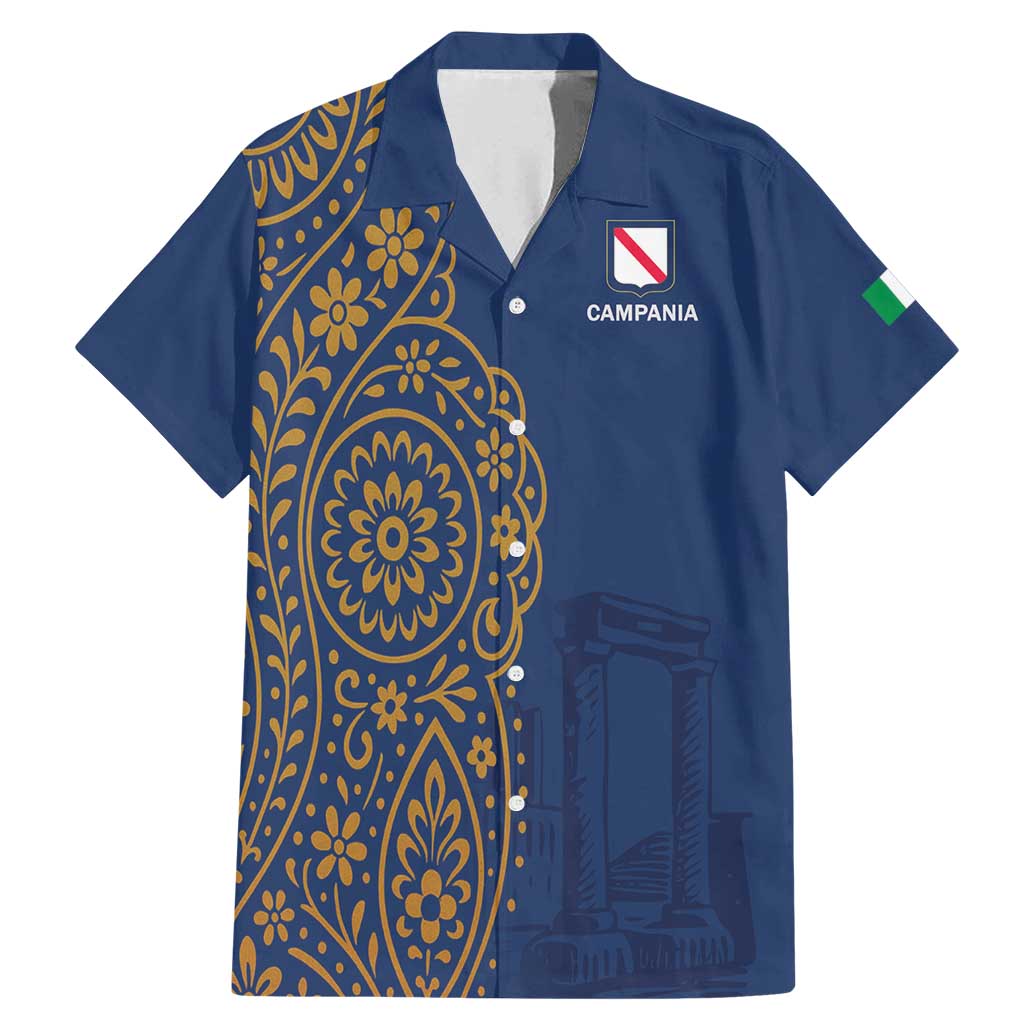 Italy Campania Family Matching Mermaid Dress and Hawaiian Shirt Vietri Sul Mare Tile With Pompeii Ruins - Wonder Print Shop