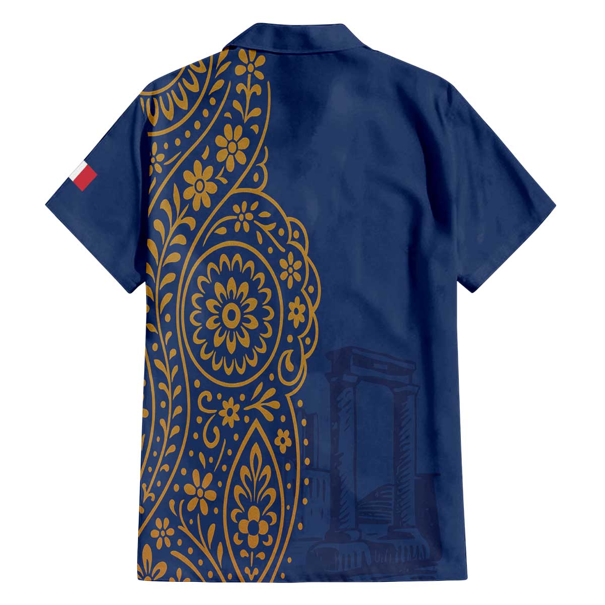 Italy Campania Family Matching Off The Shoulder Long Sleeve Dress and Hawaiian Shirt Vietri Sul Mare Tile With Pompeii Ruins - Wonder Print Shop