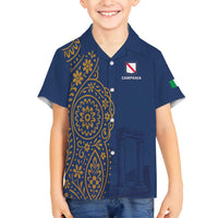 Italy Campania Family Matching Puletasi and Hawaiian Shirt Vietri Sul Mare Tile With Pompeii Ruins - Wonder Print Shop