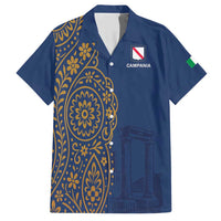 Italy Campania Family Matching Short Sleeve Bodycon Dress and Hawaiian Shirt Vietri Sul Mare Tile With Pompeii Ruins - Wonder Print Shop