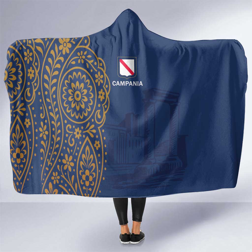 Italy Campania Hooded Blanket Vietri Sul Mare Tile With Pompeii Ruins - Wonder Print Shop